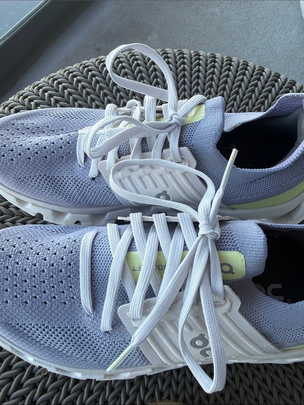 On Cloudswift Lace-Up Running Shoes in Lavender/ Blue with Lemon Accent - Picture 5 of 5